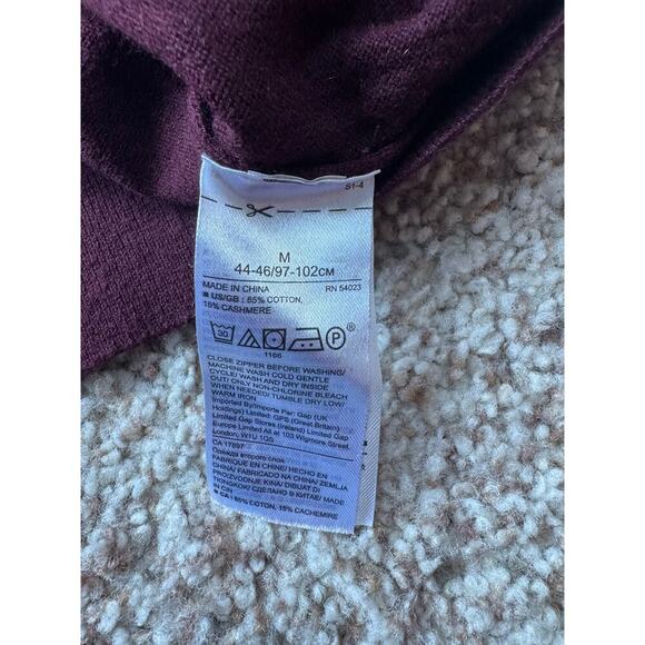 Banana Republic Cotton Cashmere Blend 1/4 Zip Sweater; SO SOFT!! Size M; Maroon - Picture 8 of 10